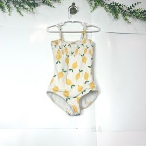 Hanna Andersson Smocked One piece kids Yellow Lemon Swimsuit